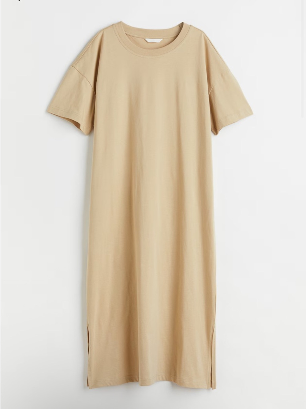 H&M Beige Crewneck Maxi T-Shirt Dress